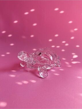 Cristal d'Arques France 24% Lead Crystal Turtle Tortoise Paperweight Figurine